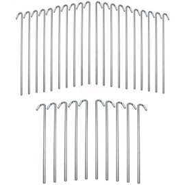 71021 30-Piece Galvanized Steel Tent Pegs-Garden Stakes, 9 Inch, Silver ...Silver