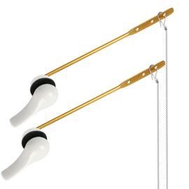 VRSS Front Mount Toilet Lever Replacement Toilet Handle with Chains Toilet Flush Lever Handle Fits Most Toilet Tank (White, Front Mount)