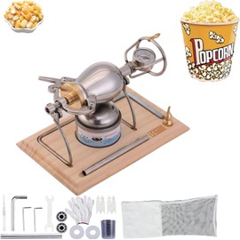 230ml /260ml /400ml DIY Retro Mini Popcorn Machine Popcorn Poppers Old Fashioned Stainless Steel Popcorn Maker Small Vintage Popcorn Popper Machines with Mini Popcorn Bag Popcorn (230ml)