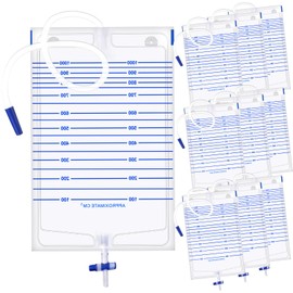 10 Pack 1000ml Urine Drainage Bag with Anti-Reflux Design, 48" Flexible Kink-Resistant Tube, Cross-Shaped Drainage Valve, Leak-Proof for Reliable Urine Collection