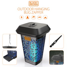 BLACK+DECKER Bug Zapper- Mosquito Repellent Outdoor & Fly Traps for Indoors- Mosquito Killer & Fly Zapper - Gnat & Moth Traps for Home, Deck, Garden, Patio & More