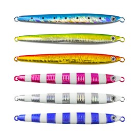 【Orrudo Fishing Gear】Cylindrical Rod-shaped Fall Type Metal Jig (Slow Jig) 3.2 oz (90 g) 6-Color Set qb100162a99n0