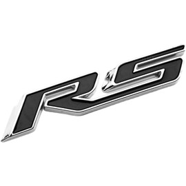 1PC Replacement for Chevy RS Rear Trunk Lid Nameplate Logo Marker 3D Emblem Badge (Silver Black)