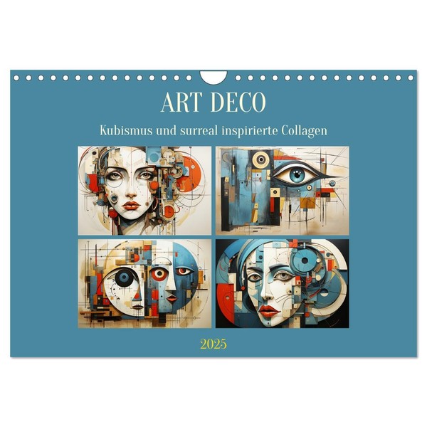 Art Deco Cubism and Surreal Inspired Collages (Wall Calendar 2025