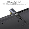 AreMe 90 Degree USB-C Male to Female Adapter, 2 Pack