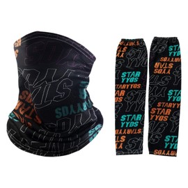 Neck Gaiter Face Cover and Arm Sleeves - Outdoor Multifunctional Sports Snood, Breathable Light Seamless Scarf UV Resistance Sport Headwear for Riding, Motorcycling, Hiking, Fishing, Yoga