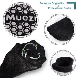 Muezna Men's Non-Slip Yoga Socks, Anti-Skid Pilates, Barre, Bikram Fitness Hospital Slipper Socks with Grips