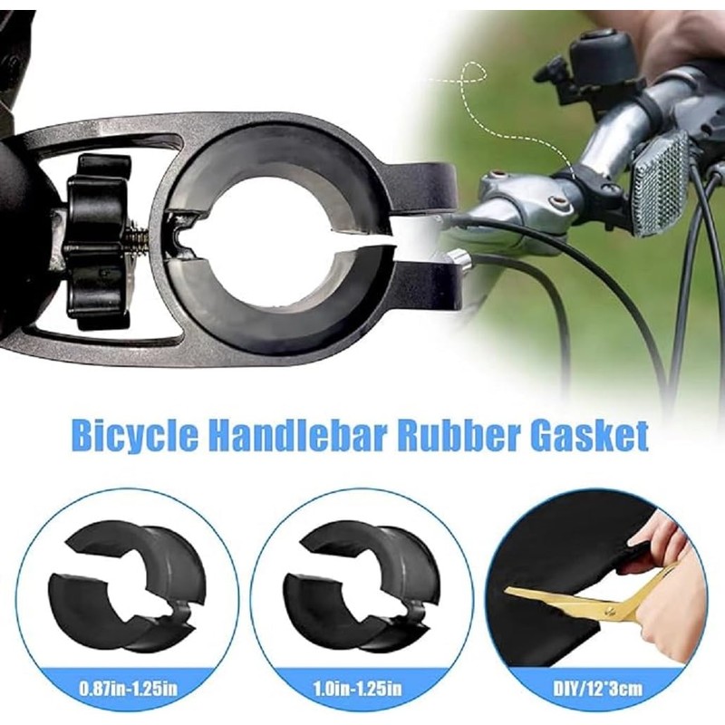 4PCS Handlebar Gasket Adapter, Rubber Gasket, Bicycle Handlebar 31.8 to