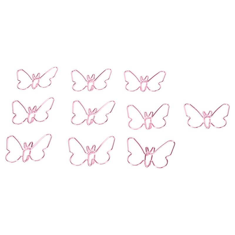 100 Pcs Shaped Paper Clips Pink Butterflies Shape Metal Cute