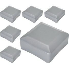 SKIR'CO (6 pieces) fence post caps, square, 80 x 80 mm, grey plastic caps for fence posts, window grey, RAL 7040