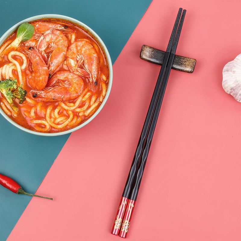 HuaLan 5 Pairs Fiberglass Chopsticks Range Non Slip Reusable
