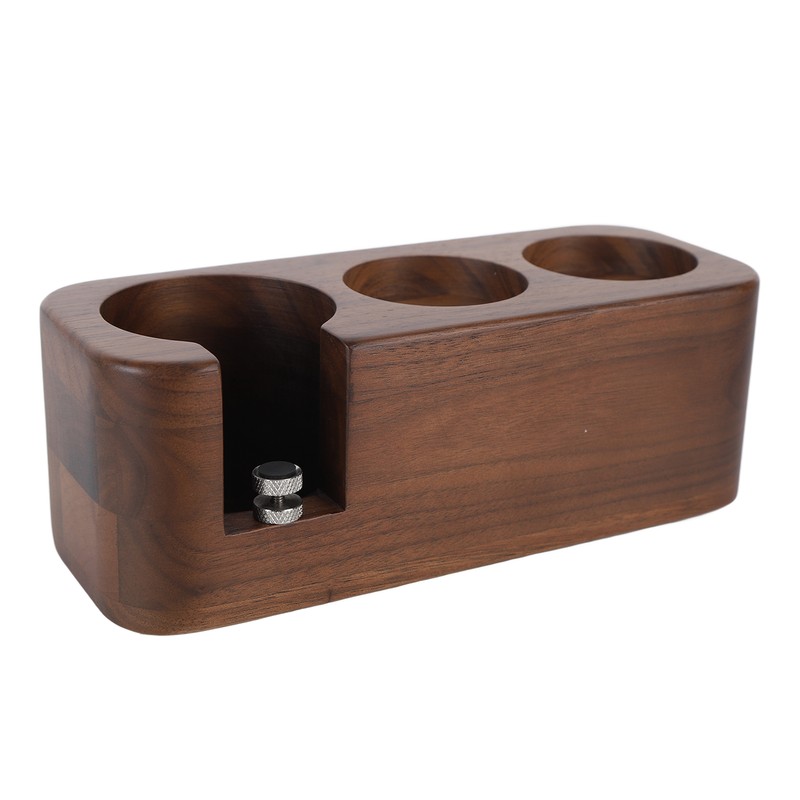 Coffee Tamper Holder 3 Holes Walnut Wood Prevent Slip Stable