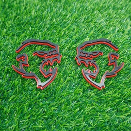 2Pc Gorilla Emblems 3D Badge Decal Sticker Fit for Universal Car Truck Motorcycles (Redline)