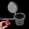 ZEONHEI 200 PCS 1oz Clear Round Hinged Pots, Sauce Pots