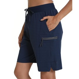 zsenoxaxi Women's Hiking Cargo Shorts Quick Dry Lightweight Shorts for Travel Athletic(Navy Blue,S)