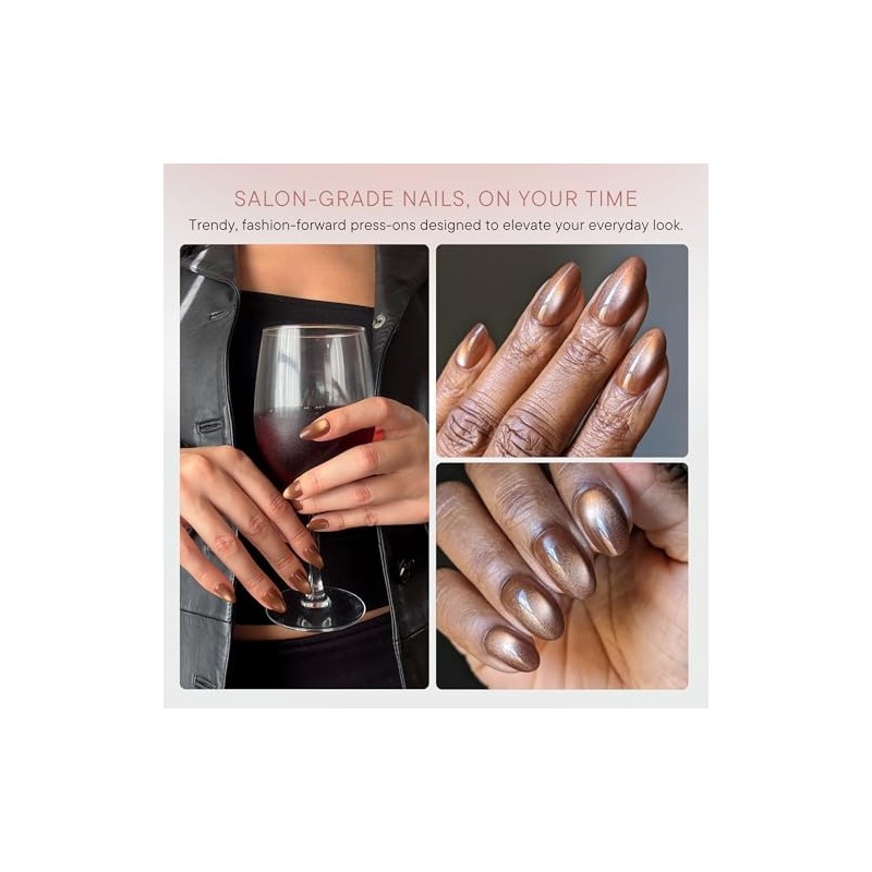 Celebritips Uñas Postizas Decorativas | Polvo De Canela, Uñas Cortas