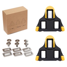 Bike Cleats Compatible with Shimano SPD-SL Locking Cycling Pedals Indoor Cycling & Road Bike Cleat for Shimano SH11 System Shoes (6 Degree Float) Black Yellow