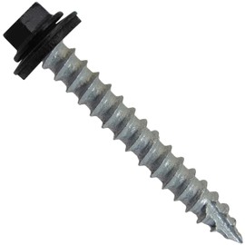 #14 Metal Roofing Screws: (500) Screws x 2" Black Hex Head Sheet Metal Roof Screw. Self Starting/Tapping Metal to woodsheet Metal siding Screws with EPDM Washer. for Corrugated Roofing