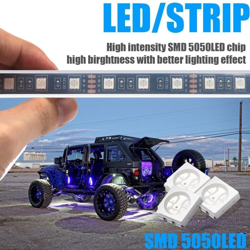 Gearzaar 4x15.5'' RGB Wheel Ring Lights LED Light For Truck