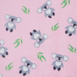 Mook Fabrics Fleece Flannel NS207 Koala, Pink Cut by The Yard