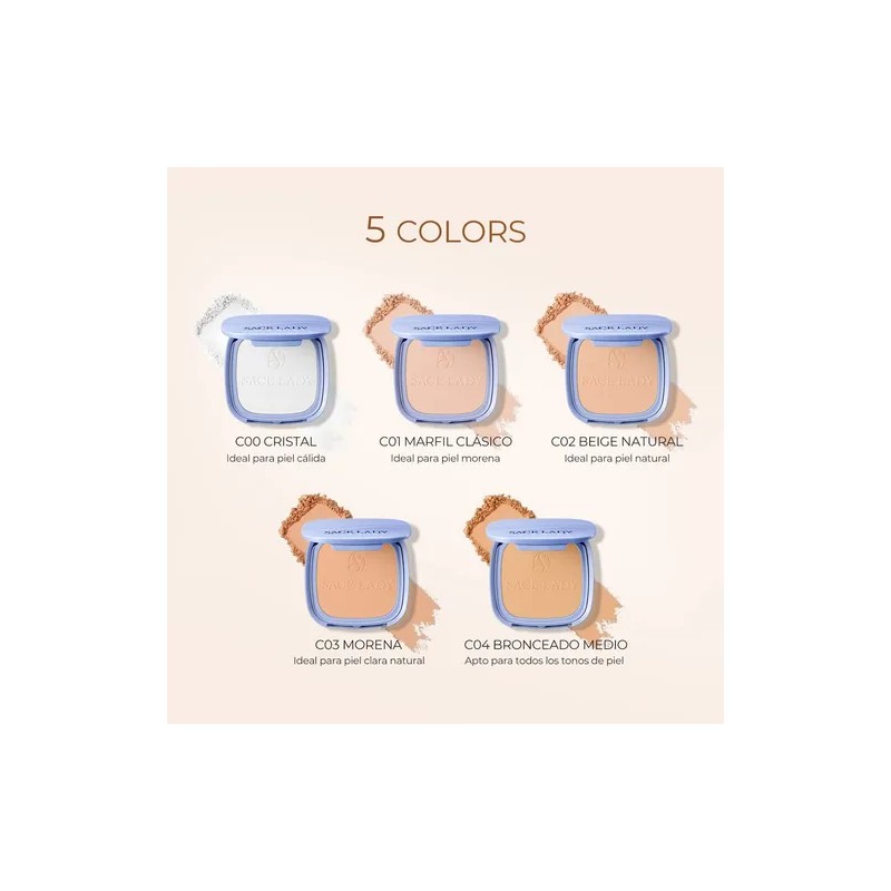 Sacelady Base De Maquillaje Polvo Compacto Fijador Matte Spf