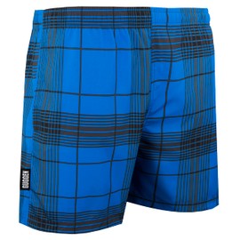 GUGGEN Men's Swimming Trunks Out of High-Tec Material Swim Shorts Bathing Drawers Bathers Slip Checked Colour Blue L