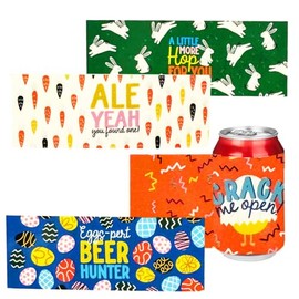 Knextion Inc Easter Hunt Drink Can Cover for Soda Beer Can Glass Bottles Adhesive Stickers for Funny Adult Easter Hunt Beverage Accessories 12 Piece Set