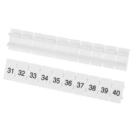 MECCANIXITY 20 Pcs Terminal Marker Strip, ZB6 Terminal Blocks Marking Labels, Nylon PA6 DIN Rail Label Tags Bar for UK2.5B UK5N Number Strips(31-40)