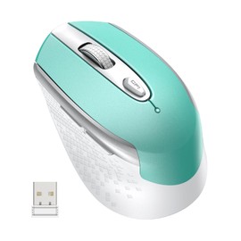 Mouse Inalámbrico 2.4 GHz con Receptor USB, 15M de Conexión, Ratón Inalámbrico Silencioso, Mouse Inalambrico Ergonomico, Mouse Inalámbrico para PC,Portátil,Macbook,Windows 11 10,macOS,Linux -Azul