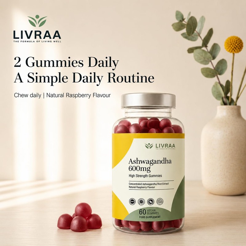 LIVRAA Ashwagandha Gummies 1200mg Per Serving | High Strength 30:1