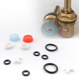 24 Pcs Pleochroic Faucet Washers Assortment Kit, Silicon Washer Insert Turn Replacement Accessories Valve Tap Ceramic Disc Cartridges, for Repairing Faucet Leak Worn Out Washer Replacements, O Ring