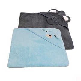 Tubbies Toallas para bebé con Capucha de animalitos (Azul/Gris)