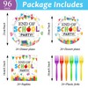 CHUNNIN 96Pcs End of School Party Paper Plates and Napkins