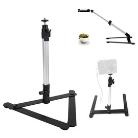 Live Transmission Stand Bracket, Aluminium Alloy 2 kg Load 360° Adjustable Photo Studio Overhead Remake Copy Stand Macro Photography High Shooting Bracket Tripod for Digital SLR Camera