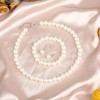 Pearl Necklace and Earring Set White Pearl Jewelry Set for