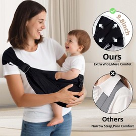Baby Carrier, Toddler Carrier Sided, Adjustable Ergonomic Toddler Carrier, Baby Carrier Side Baby Carrier for Newborns to 0-36 Months, Toddlers up to 25 kg, Toddler Carry Strap