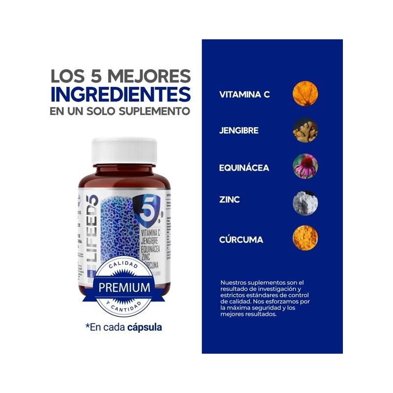 Multivitaminico Sistema Inmune LIFEED5 60 dias Vitamina C Vitamina D3