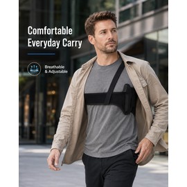 Adjustable Neoprene Shoulder Holster for Concealed Carry – Breathable Underarm Fit with Left or Right-Hand Options