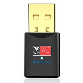 Blueshadow - Adaptador USB WiFi – Dual Band 2.4G/5G Mini Wi-fi AC Tarjeta de Red inalámbrica Dongle con Antena de Alta Ganancia para computadora de computadora, portátil, PC Compatible con Windows XP