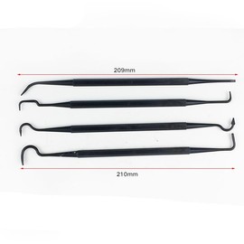 INF Cleaning Brush Set 4 Hooks and 3 Brushes, 3 Pieces Double Ended Brushes and 4 Pieces Double End Hooks, Cleaning Set Brush Set Steel Brass Nylon