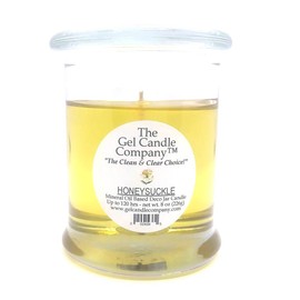 Floral Aroma of Honeysuckle Scented 8 oz. Deco Jar with Lid Mineral Oil Based Candle up to 120 Hours by The Gel Candle Company