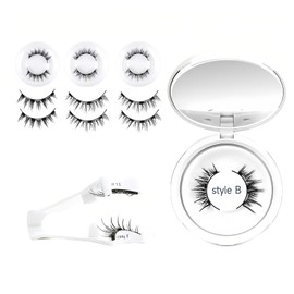 DmDoyy Wiederverwendbares Magnetische Wimpern, 3D Magnetische Wimpern, Magnet Wimpern Set Kein Kleber Nötig Wimpern-magnetisch with Applicator, Für Tägliches Make-up Oder Dating, Hochzeit