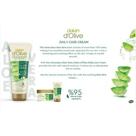 Dalan d'Olive Hand & Body Cream with Aloe Vera, 250 ml, 95% Natural Ingredients, Vegan Moisturiser