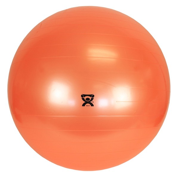 Cando Non-Slip Vinyl Inflatable Exercise Ball, Orange, 21.6"