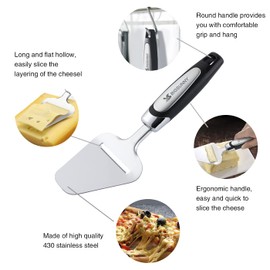 MSY BIGSUNNY Cheese Slicer, Heavy Duty Stainless Steel Cheese Plane Slicer Cheese Cutter with Non-Slip Handle