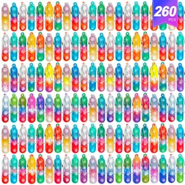 260 PCS Pop Keychain Bulk Party Favors,Fidget Toys for Kids Bulk Mini Pop Keychain Sensory Toys Stocking Pinata Stuffers Birthday Classroom Prizes Toddler Toys Fidget Pack Stress Relief Toys