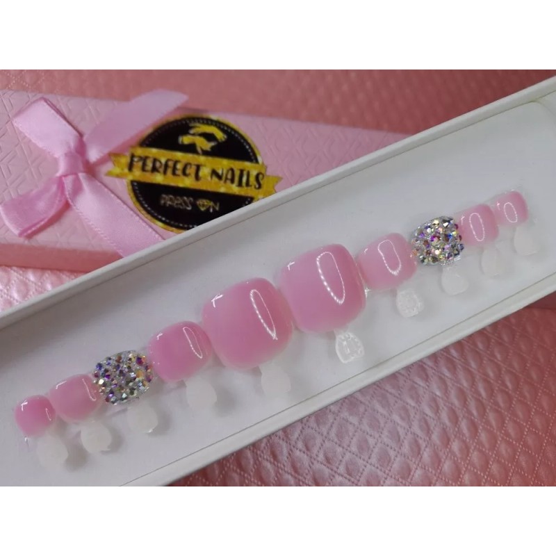 Perfect Nails Press On Uñas Para Pies Quita Y Pon