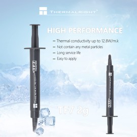 Thermalright TF7 2g Thermal Compound Paste for CPU Coolers, Heat Sink Paste High Conductivity 12.8W/m.k for All Processors(CPU,GPU), Non-Conductive,with A Spatula Tool