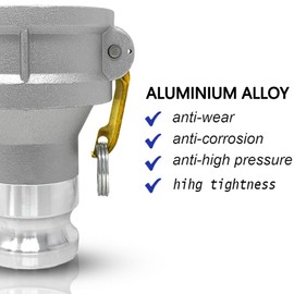 Camlock Fitting Type DA, 3" Female Camlock x 2" Male Camlock, Coupling Reducer Adapter, Cam and Groove Hose Fitting (3" Female to 2" Male))