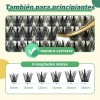 Extensiones De Pestañas Kit 144pcs Mixta Gruesa Chloe Laurel Espesor